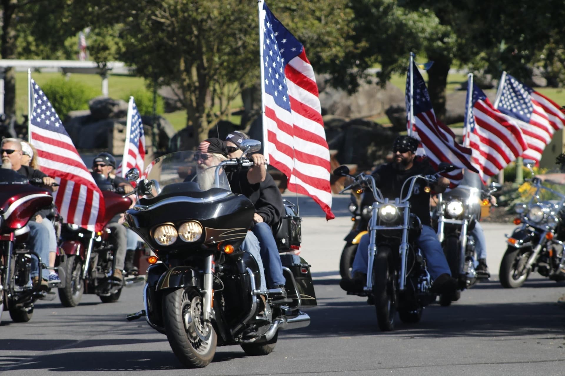Hoffman Homes Charity Motorcycle Ride participants with motorcycles